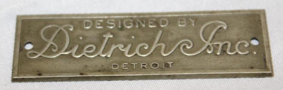 Dietrich Coach Builder Body Tag Emblem Badge: 2.75" x 0.75"