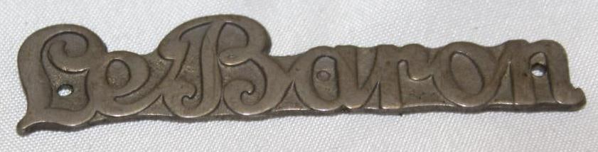 LeBaron Coach Builder Body Tag Emblem Badge: 2.5" x 0.5"