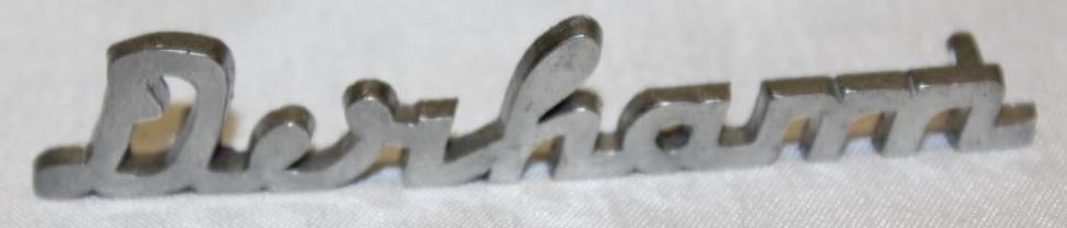 Derham Coach Builder Body Tag Emblem Badge: 3" x 0.5"