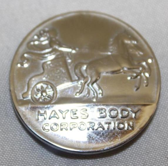 Hayes Coach Builder Body Tag Emblem Badge: 1.5" Diameter