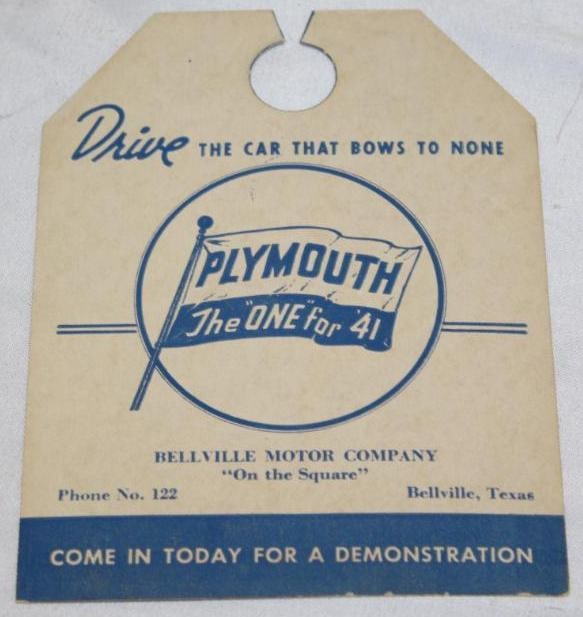 1941 Plymouth Advertising Mirror Display (1 of 2)