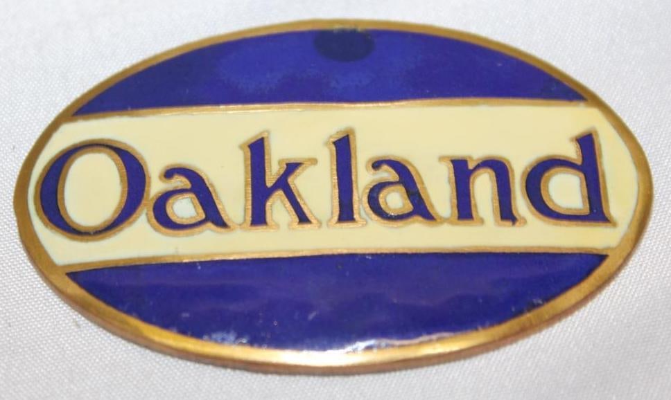 1916-1925 Pontiac Oakland Radiator Emblem Badge: Cloisonne; 2.75" x 1.75"