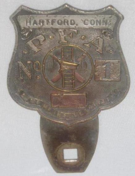 Hartford CT P.F.A License Plate Topper: 3.75" x 2.5"