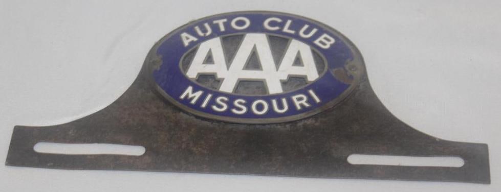 AAA Auto Club of Missouri License Plate Topper: Cloisonne; 9.5" x 4.5"