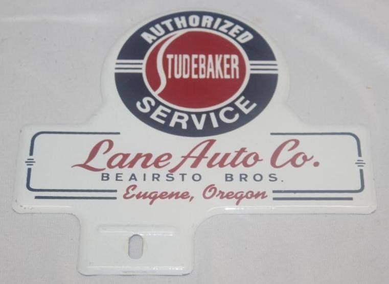 Authorized Studebaker Service Advertising License Plate Topper (1 of 2)