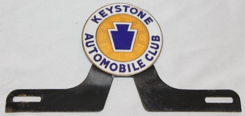 Keystone PA Automobile Club License Plate Topper: Cloisonne; 10.5" x 5.5"