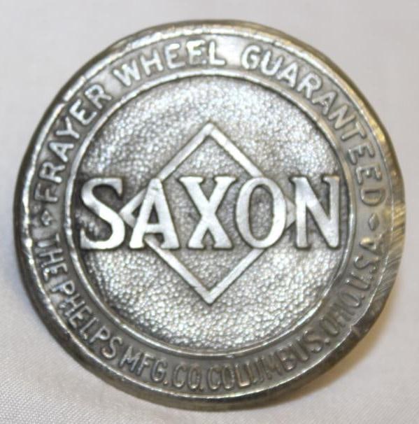 1910's Saxon Hubcap Emblem Badge: 2.25" Diameter