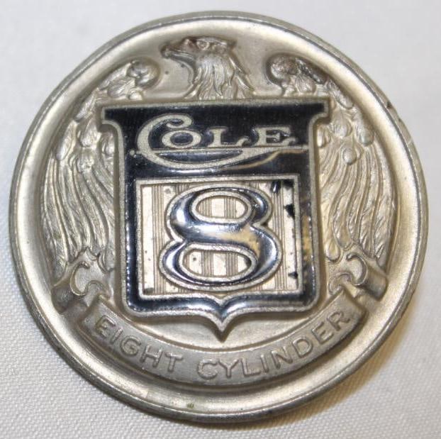 1915 Cole 8 Hubcap Emblem Badge: Cloisonne; 1.75" Diameter