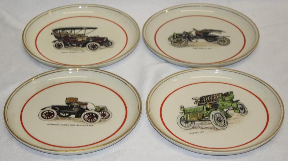 Group of 4 Antique Automobile Porcelain Plates (1 of 3)
