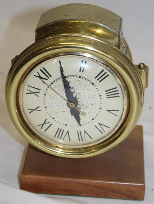 Automobile Brass Light Desk Clock (1 of 3)