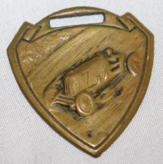 Early 1900's Figural Racecar Watch Fob (1 of 2)