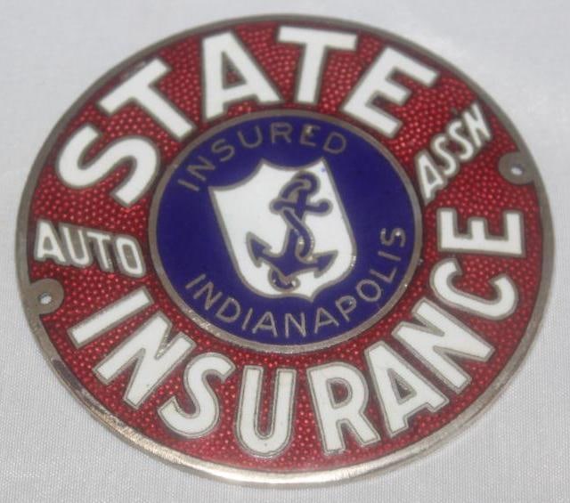 State Insurance Advertising Radiator Emblem Badge (1 of 2)