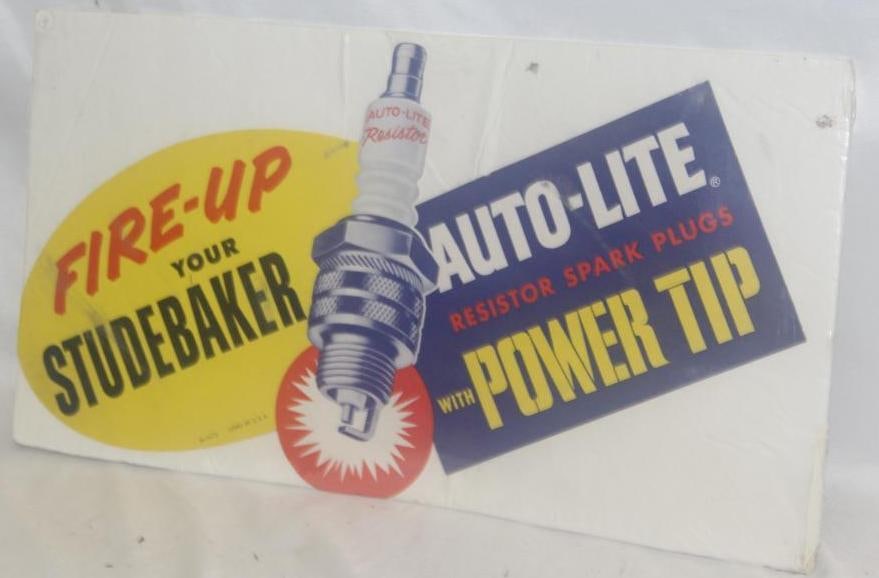 Studebaker Auto-Lite Spark Plug Advertising Cardboard Display (1 of 2)