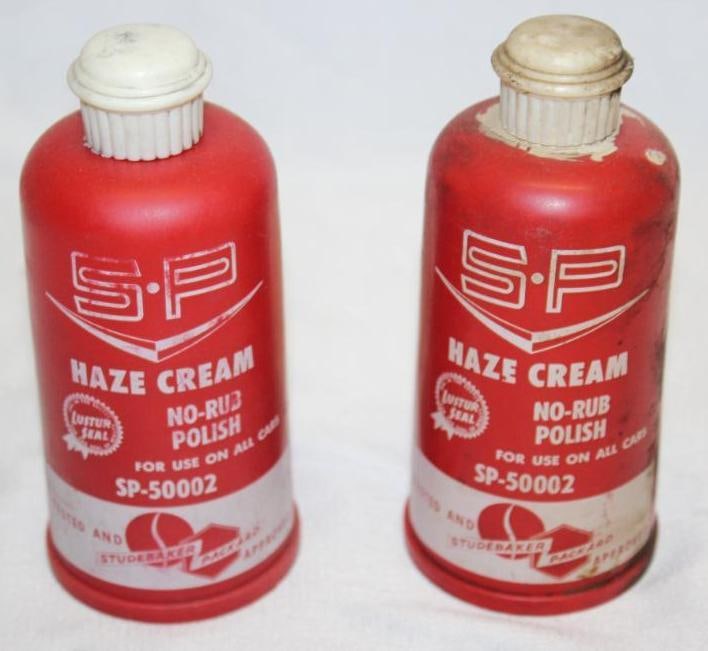 Group of 2 Studebaker Packard Haze Cream Advertising Bottles (1 of 2)