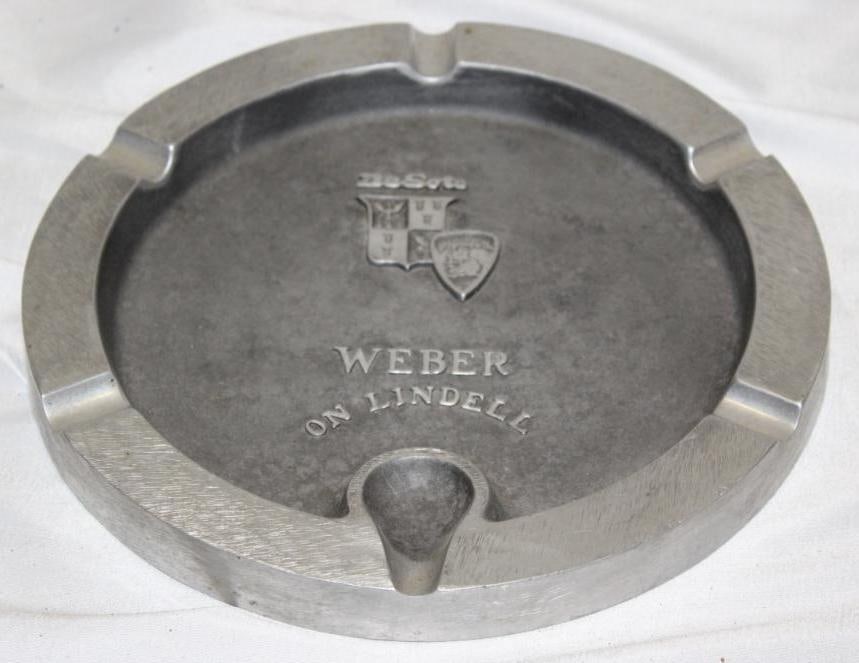 Chrysler Desoto Plymouth Advertising Cast Aluminum Ashtray: 9.5" x 1"