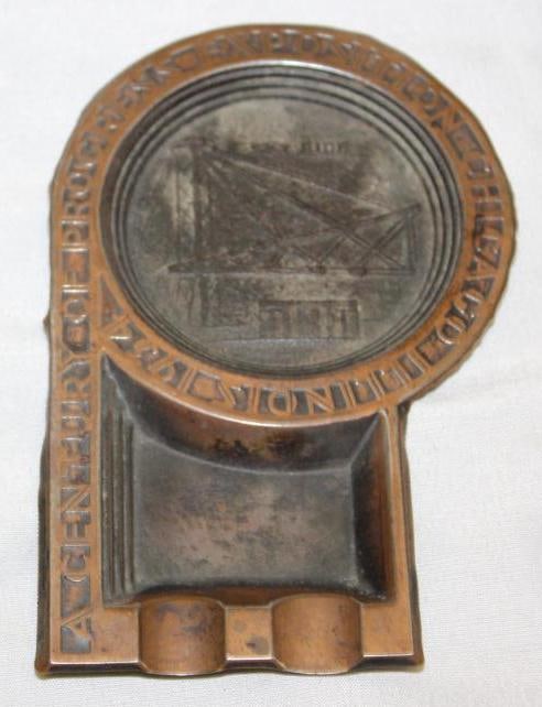 1934 Chicago Century of Progress Figural Advertising Ashtray: 3.5" x 5.5"