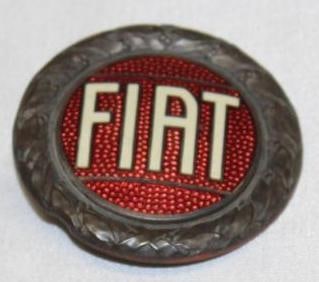 1925-1930 Fiat Radiator Emblem Badge: Cloisonne; 2.25"