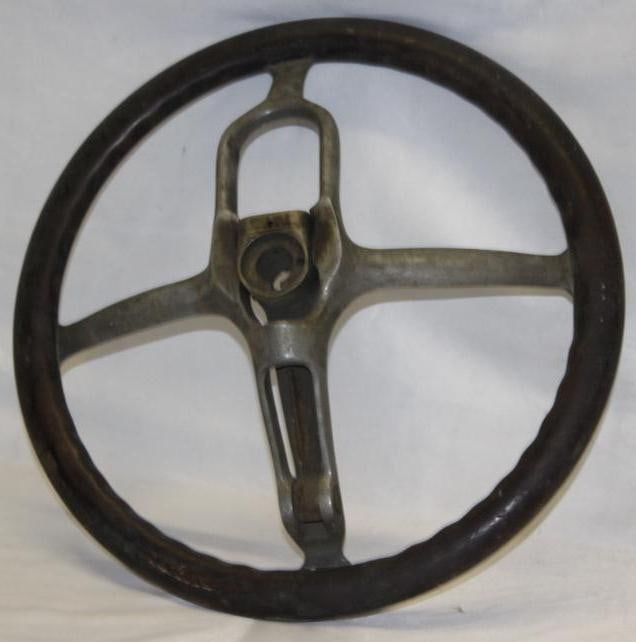 Early Automobile Wood-Rim Accessory Tilt Steering Wheel (1 of 2)