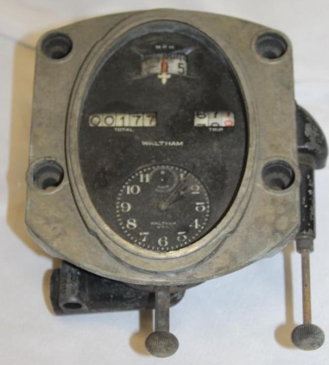 Early Waltham Automobile Speedometer Clock Combination (1 of 3)