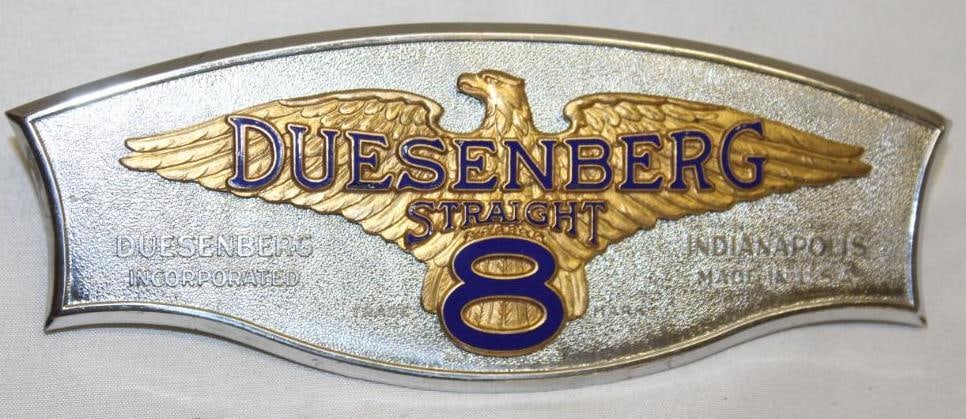 1922-1927 Duesenberg Straight 8 Radiator Emblem Badge (1 of 2)