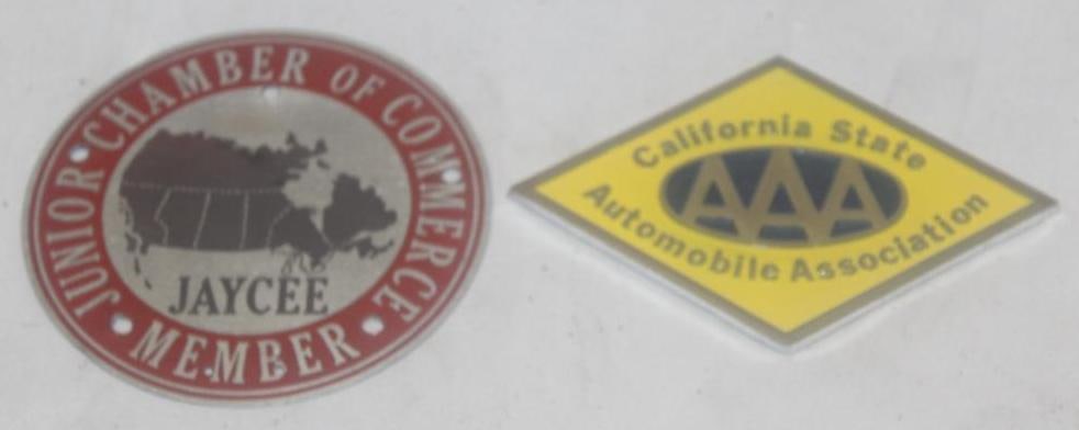 Group of 2 California AAA and Jr. Chamber of Commerce Automobile Radiator Emblem Badges (1 of 4)