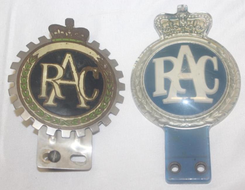 Group of 2 RAC Royal Automobile Club License Plate Toppers Emblem Badge: 5.75" x 3" is largest