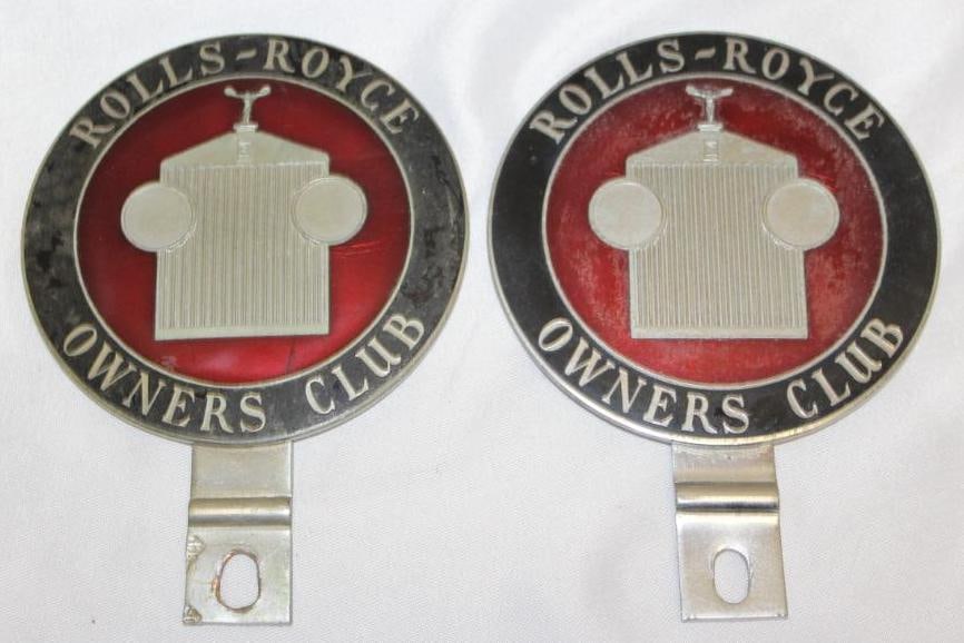 Group of 2 Rolls Royce Owners Club License Plate Topper Badge (1 of 2)