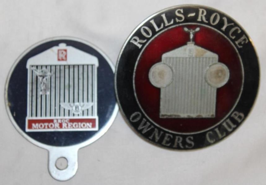 Group of 2 RROC Rolls Royce Owners Club License Plate Topper Badge (1 of 2)