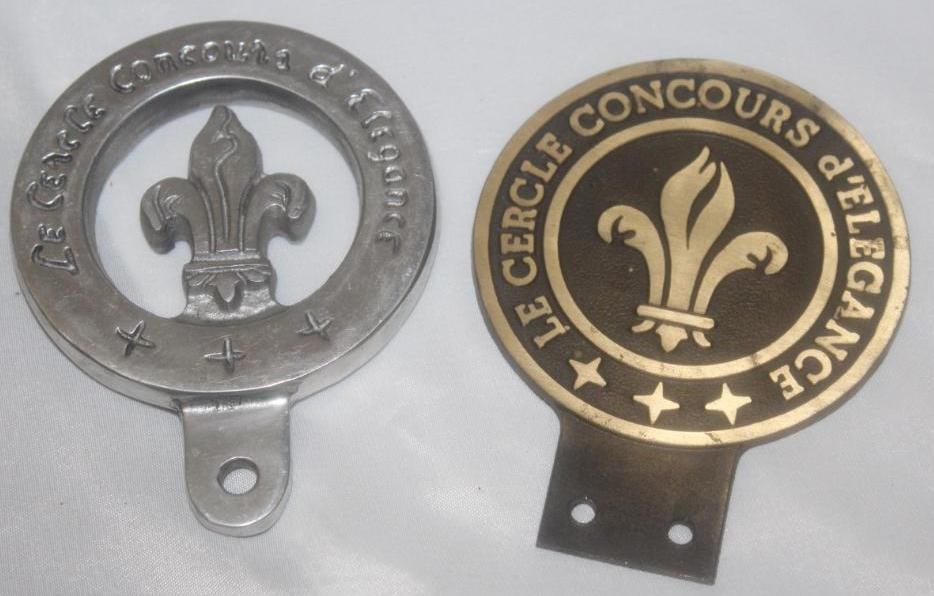 Group of 2 Concours d'Elegance License Plate Toppers: 4" x 3" each