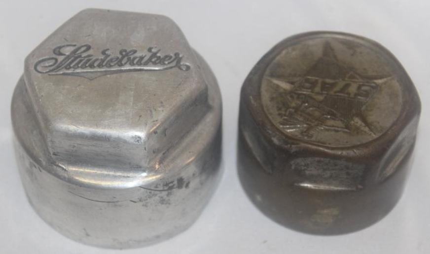 Group of 2 Automobile Threaded Hubcaps; Studebaker & Star (1 of 2)