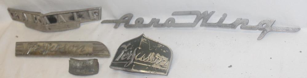 Group of 5 Auto & Tractor Emblem Badges; Ferguson, Farmall, Aero Wing (1 of 4)