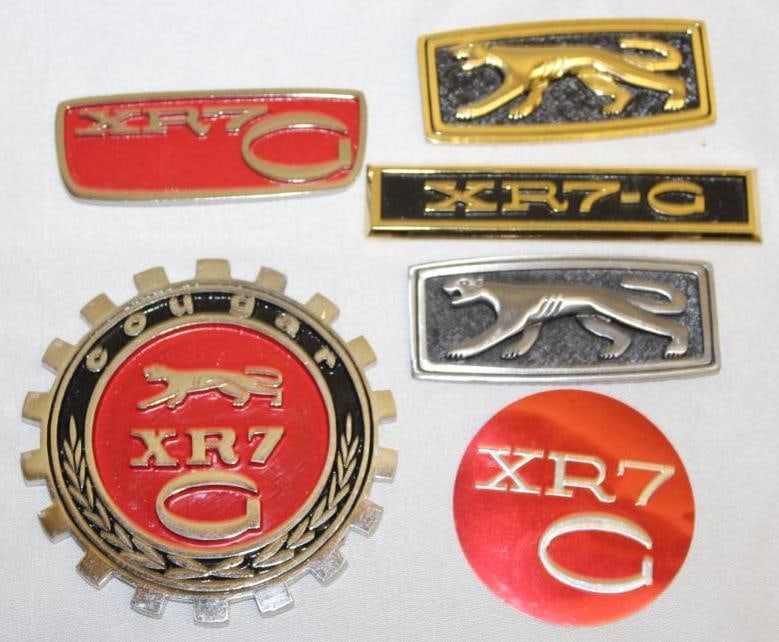 Group of 6 1967-1968 Mercury Cougar XR7-G Emblem Badges (1 of 2)