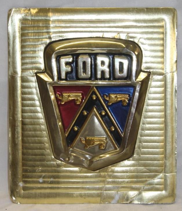 Ford Crest Embossed Advertising Sign Display (1 of 2)