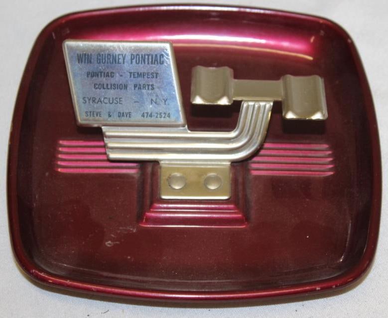 Win Gurney Pontiac Advertising Ashtray Syracuse NY: 5.25" x 5" x 1.5"