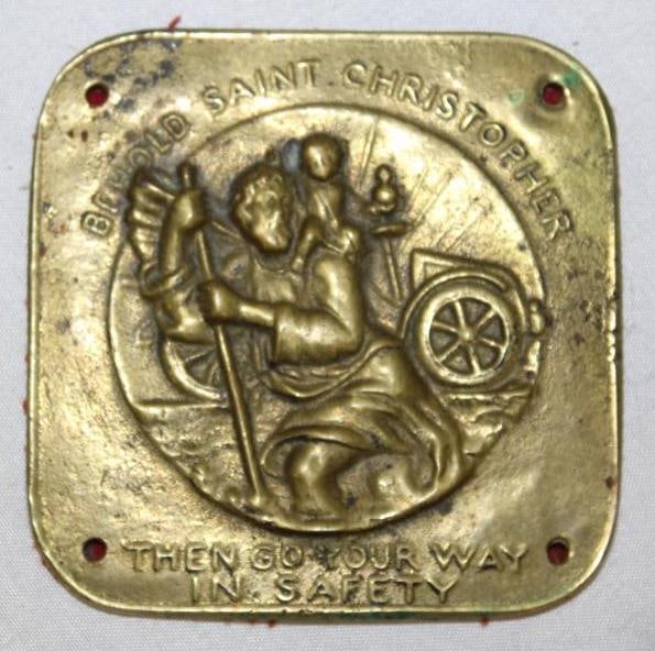 St. Christopher Automobile Radiator Emblem Badge: 3" x 3"