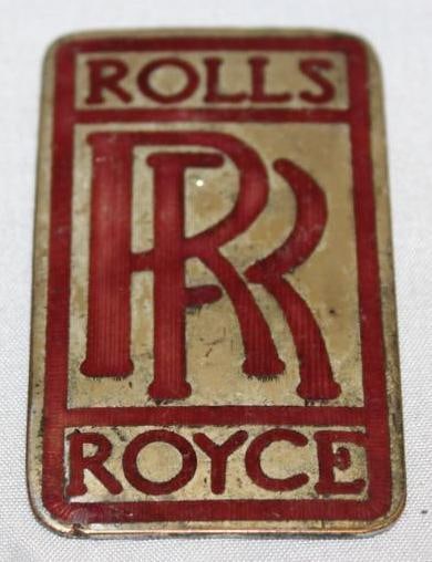 1921-1925 Rolls Royce Radiator Emblem Badge: 2.75" x 1.5" Cloisonne. This is a high quality reproduction emblem.