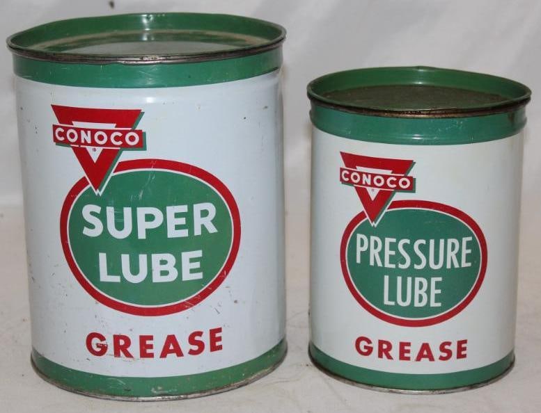 Group of 2 Conoco Oil Pressure Lube Grease Cans (1 of 2)