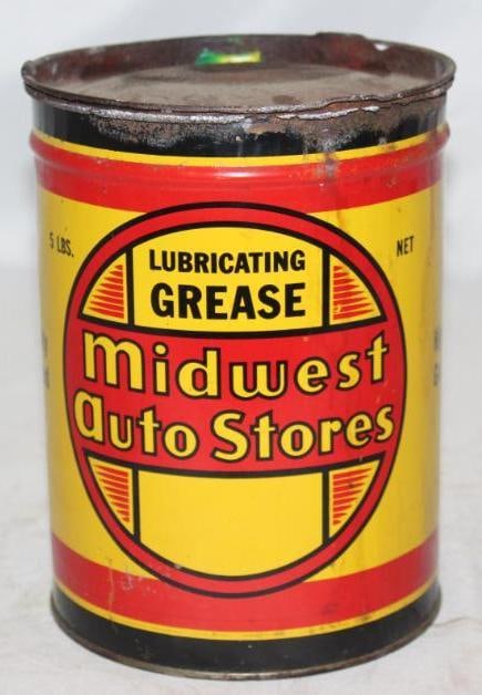 Midwest Auto Stores Advertising Grease Can (1 of 2)