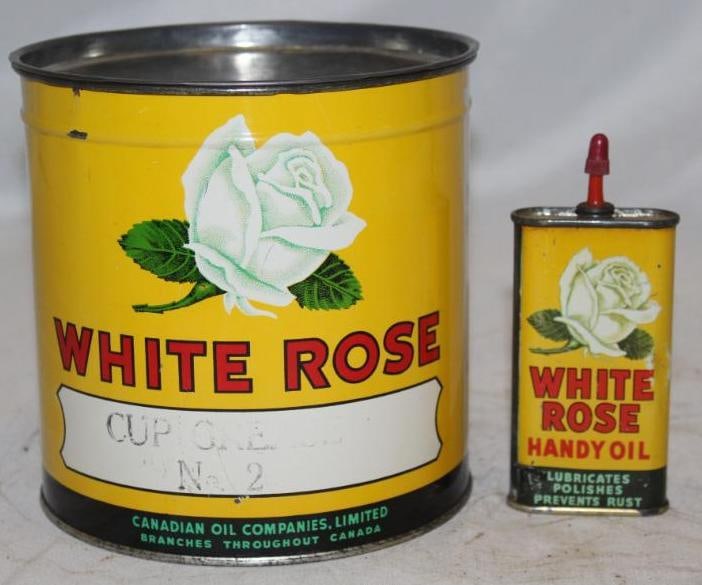 Group of 2 White Rose Grease and Handy Oiler Cans (1 of 3)
