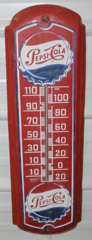 Pepsi Cola Metal Advertising Thermometer - Reproduction (1 of 5)