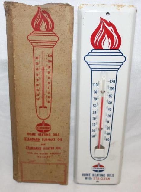NOS 1960 Standard Home Heating Oils Advertising Thermometer (1 of 4)