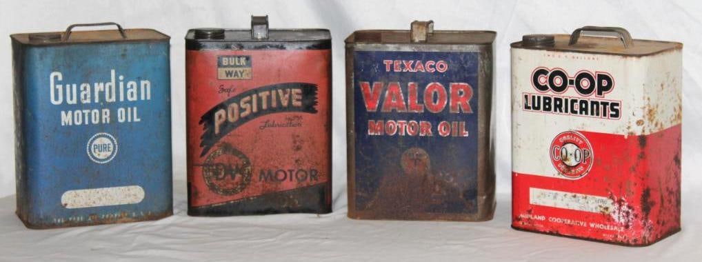Group 4 Co-Op, Texaco, Pure, Positive 2 Gallon Motor Oil Cans (1 of 2)