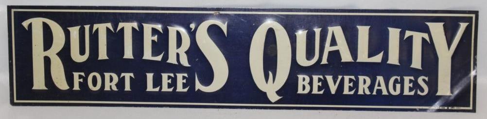 Rutter's Quality Fort Lee Beverage Embossed Tin Tacked Sign (1 of 4)