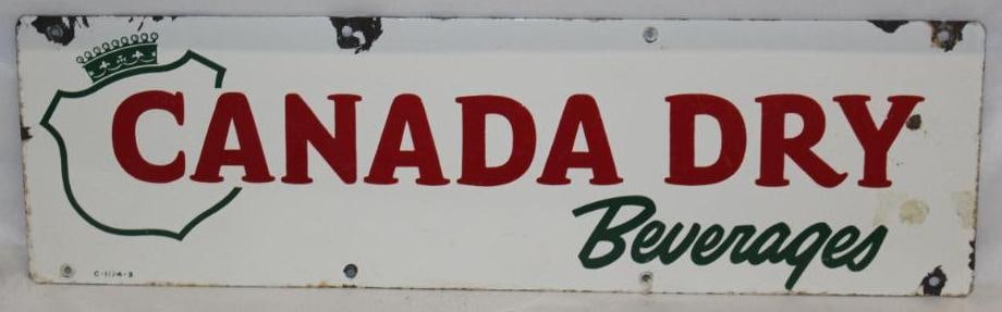 Canada Dry Beverages Ginger Ale Porcelain Advertising Sign (1 of 5)