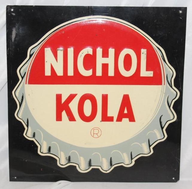 Nichol Kola Soda Embossed Bottle Cap Advertising Sign (1 of 4)