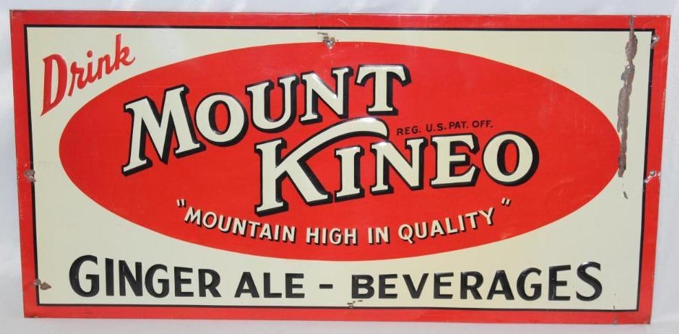 Mount Kineo Ginger Ale Embossed Soda Advertising Sign (1 of 4)
