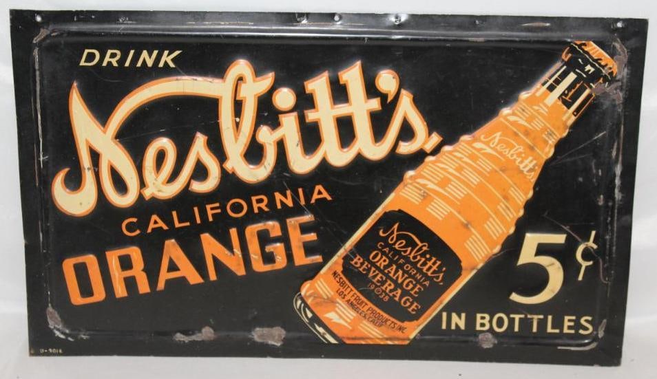 Drink Nesbitt's Embossed Soda Advertising Sign (1 of 5)