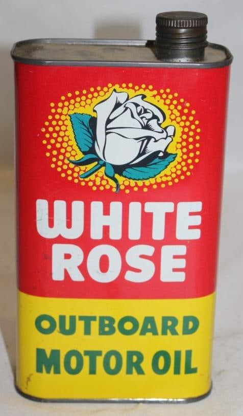 White Rose Outboard Motor Oil 1 Quart Can (1 of 2)