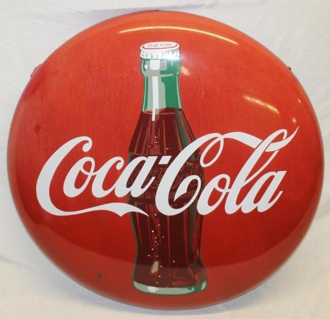 Coca-Cola Bottle Button Porcelain Advertising Sign (1 of 8)