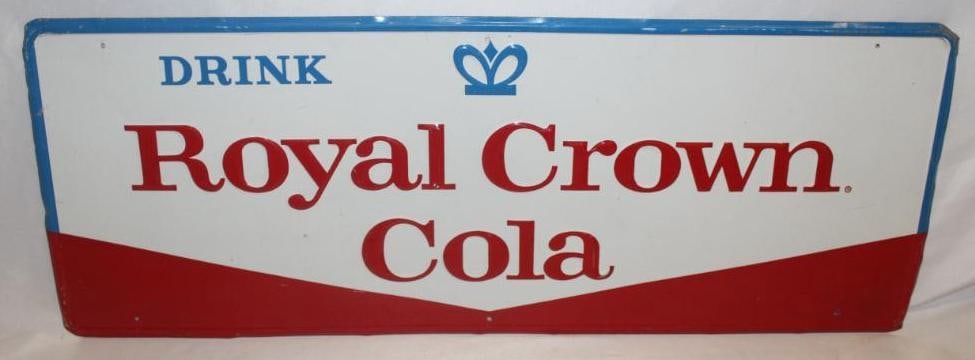 Drink Royal Crown Cola Embossed Advertising Sign SST (1 of 4)